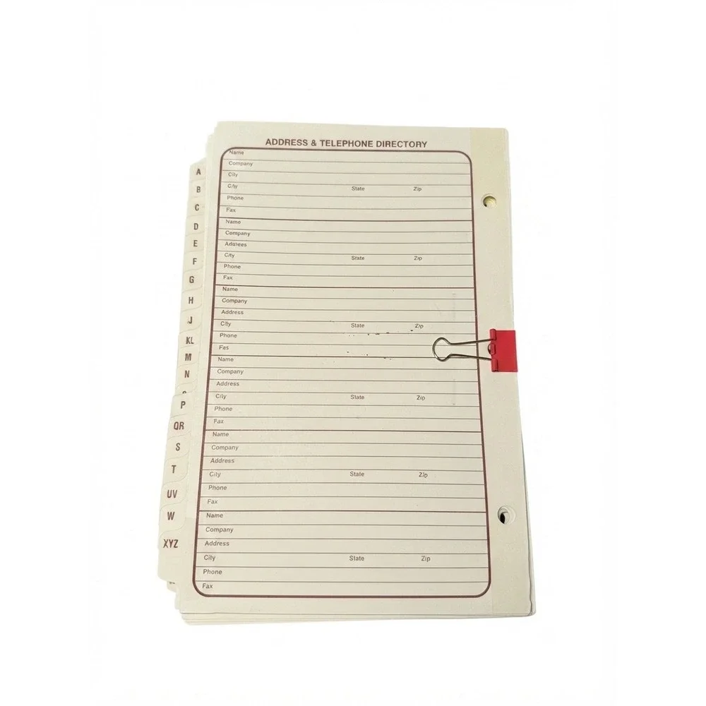 Vintage Day-Timer Planner Refill Pages Time Management Address Directory Cream